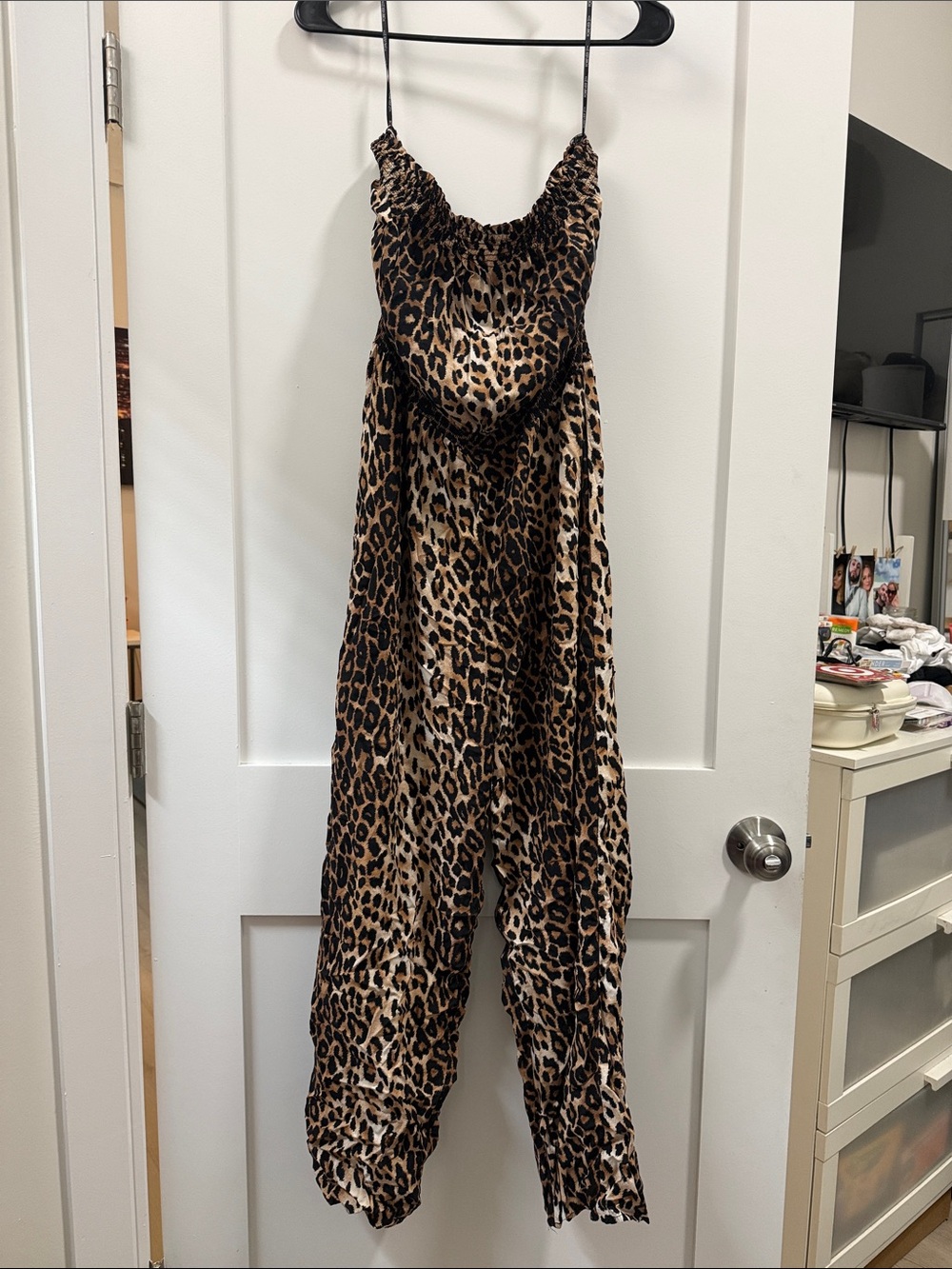 Forever 21 Leopard Print Spaghetti Strap Jumpsuit - Brown & Black